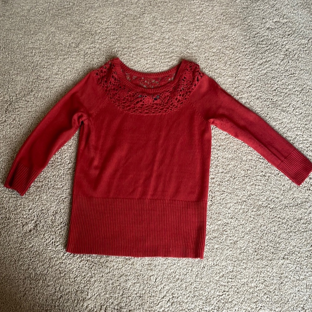 Outback Red Crochet Neck Sweater